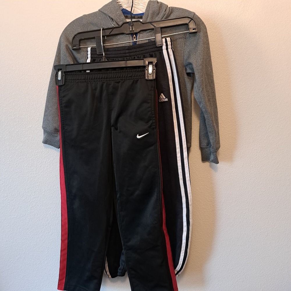 Nike Boys Dri-FIT Hoodie and Nike Adidas Track Pants 3pc Activewear Set Size 6